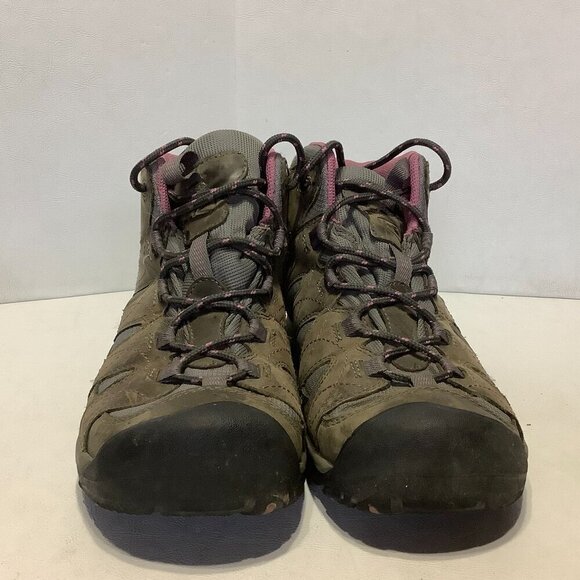 Women's Keen 52002 Mid Hiking Boots Size 10 Pink/Brown/Gray - Picture 8 of 12